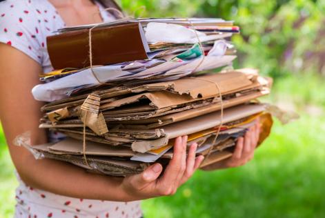 Woman Recycling Paper and Cardboard.jp