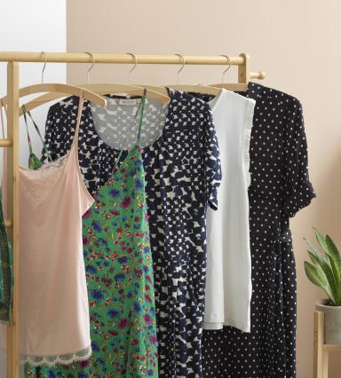 Clothes made from MMCFs on rack